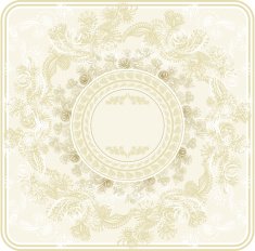 Vintage template with decorative flowers hand dravn Vector illustration