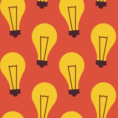 Flat Seamless Pattern Business Idea Lamp