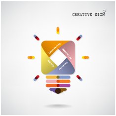 Creative light bulb Idea concept background N4