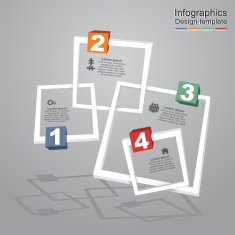 Infographic report template with frames and icons Vector