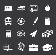 School and education icon set N2