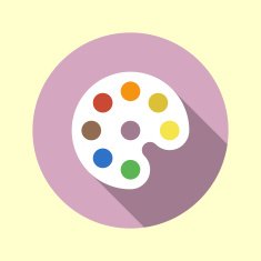 Palette icon Flat long shadow design
