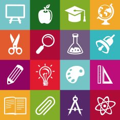 vector seamless pattern with education icons N2