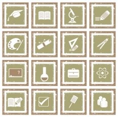 Grunge Icon Set - Education