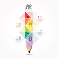Abstract illustration colorful infographic pencil