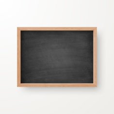 Blank Chalkboard with Wooden Frame on white background