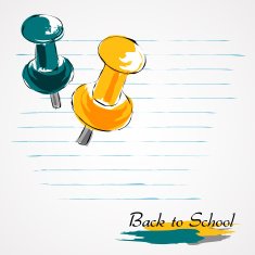 Back to school drawing pins