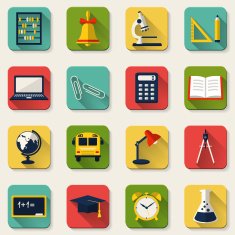 School and education flat icons Vector set