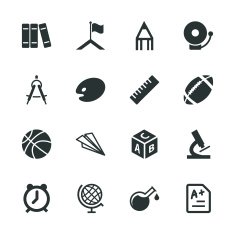 School Silhouette Icons