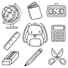 Stationery illustration in black and white N2