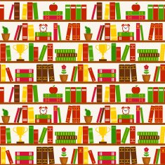 Seamless background with bookshelves Vector pattern N2