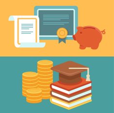 Vector invest in education concept flat style
