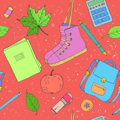 Hand drawn school symbols