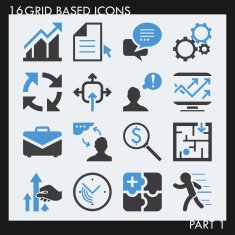 Set of 25 modern bussiness icons Vector N2
