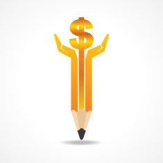 Save money concept with pencil hands