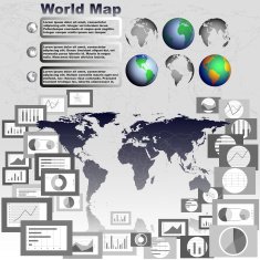globe world map flat design graphics and diagrams