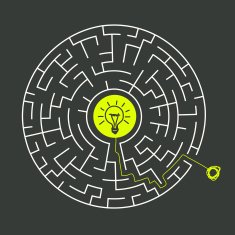 lovely circular maze with lighting bulb