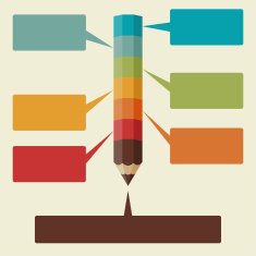 Creative infographics background with colored pencils N2