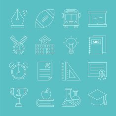 School line icon set
