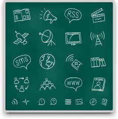 Chalkboard media icons