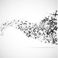 Abstract background with abc letters