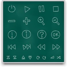 Chalkboard interface icons