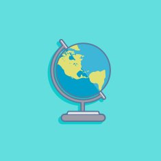 vector illustration with earth globe in flat style design