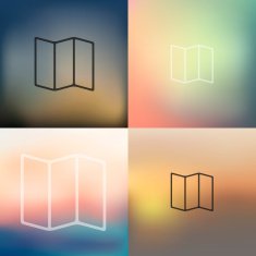 geometric icon on blurred background