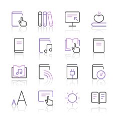 Literature and e-reading icons set 2