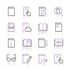 Literature and e-reading icons set 1