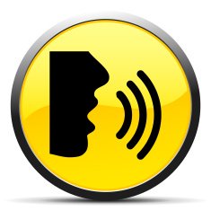 Speaking icon on a round button - CurveSeries