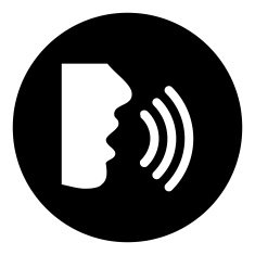 Speaking icon on a round button - DimSeries