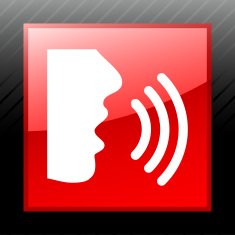 Speaking icon on a square button - SleekSeries