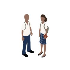 School children in uniforms illustration N2