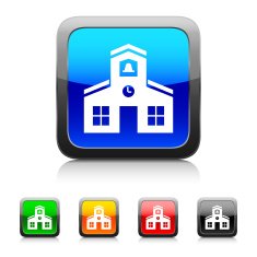 Schoolhouse icon on color buttons