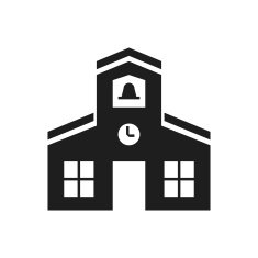 Schoolhouse icon on a white background