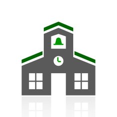 Schoolhouse icon on a white background N5