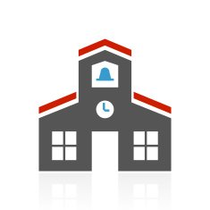 Schoolhouse icon on a white background N6