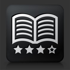Black Square Button with Book Rating