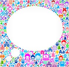 Thought Bubble on School & Education Icon Pattern