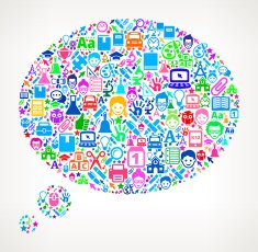 Thought Bubble on School & Education Icon Pattern N2