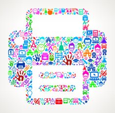 Printer on School & Education Icon Pattern