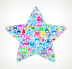 Star on School & Education Icon Pattern N2