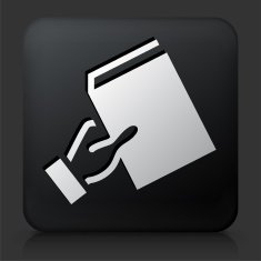Black Square Button with Recommending Book