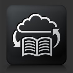 Black Square Button with Online Book
