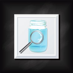 Black Chalkboard Background With a Square Icon Water N2