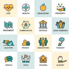 Human Rights Line Icon Set