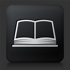 Black Square Button with Book Icon N10