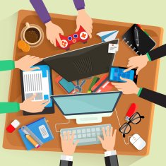 Desk vector illustration flat design