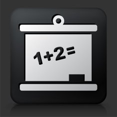 Black Square Button with Chalkboard